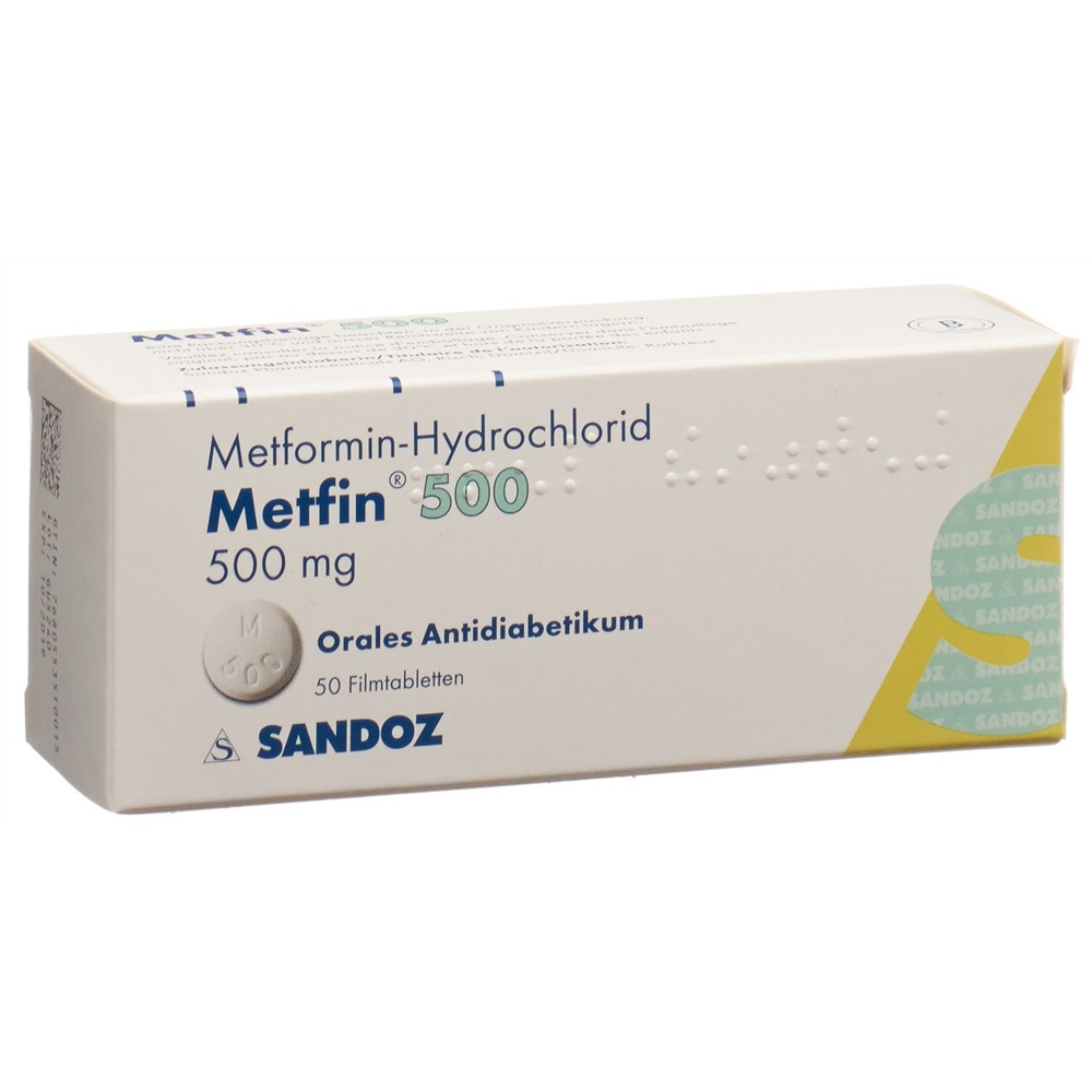 METFIN cpr pell 500 mg blist 50 pce, image principale