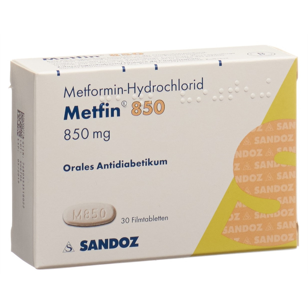 METFIN cpr pell 850 mg blist 30 pce, image principale