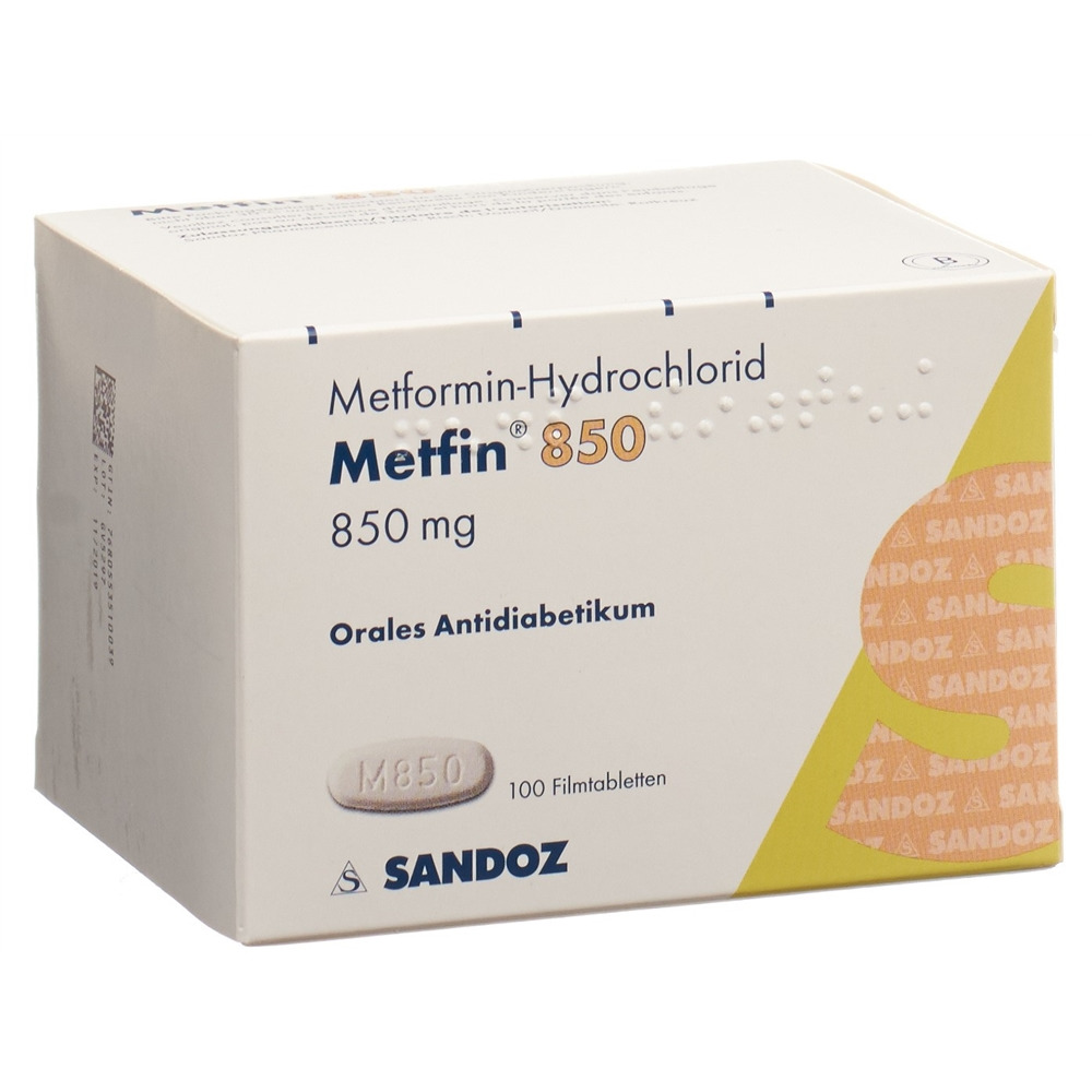 METFIN Filmtabl 850 mg Blist 100 Stk, Hauptbild