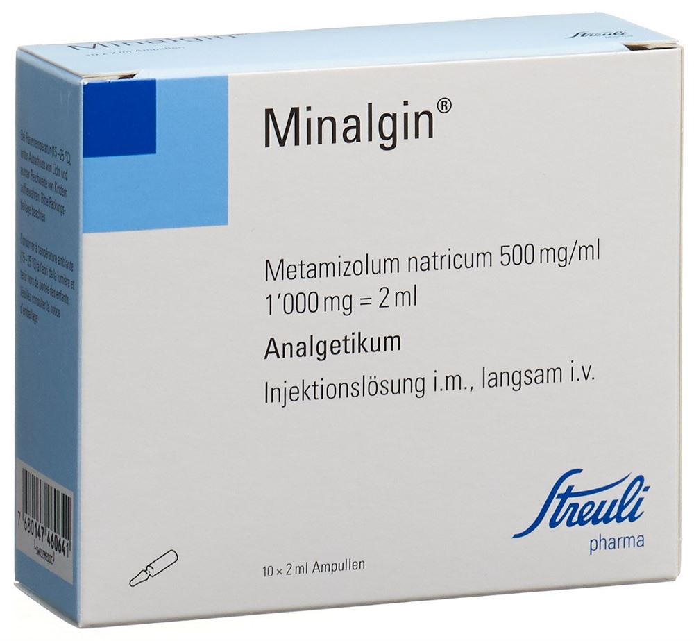 MINALGINE Inj Lös 1 g/2ml i.m./i.v. Amp 2 ml, Hauptbild