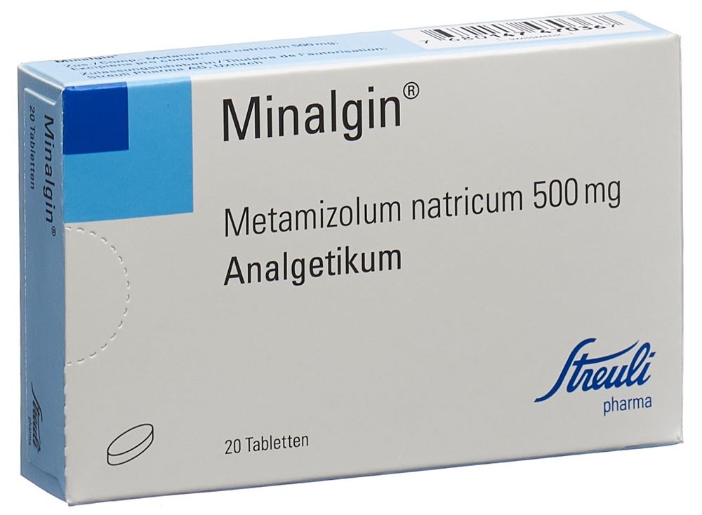MINALGINE Tabl 500 mg oval Blist 20 Stk, Hauptbild