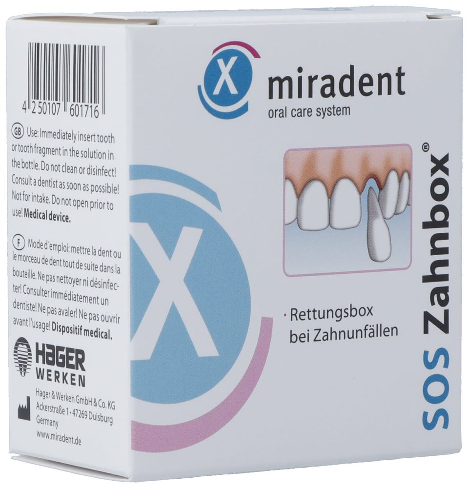 MIRADENT SOS Boîte de sauvetage pour dents perdues