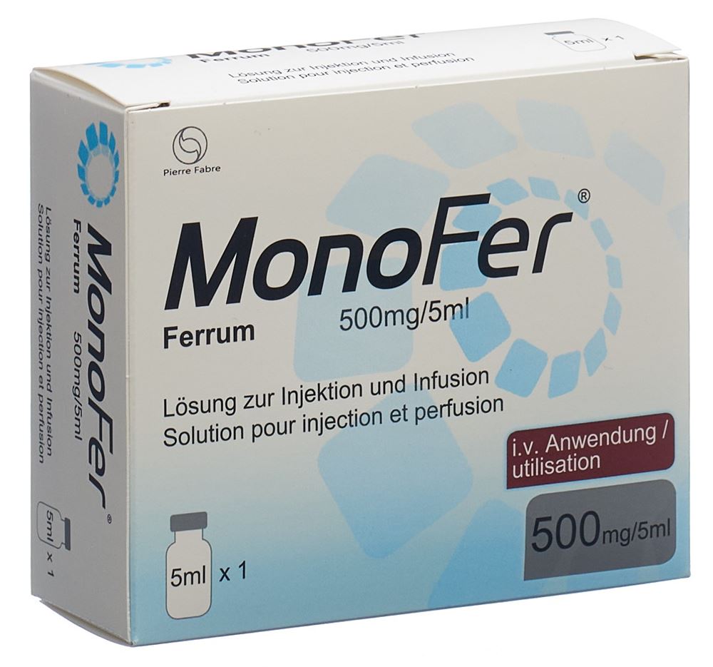 MONOFER prép inj perf 500 mg/5ml flac 5 ml, image principale