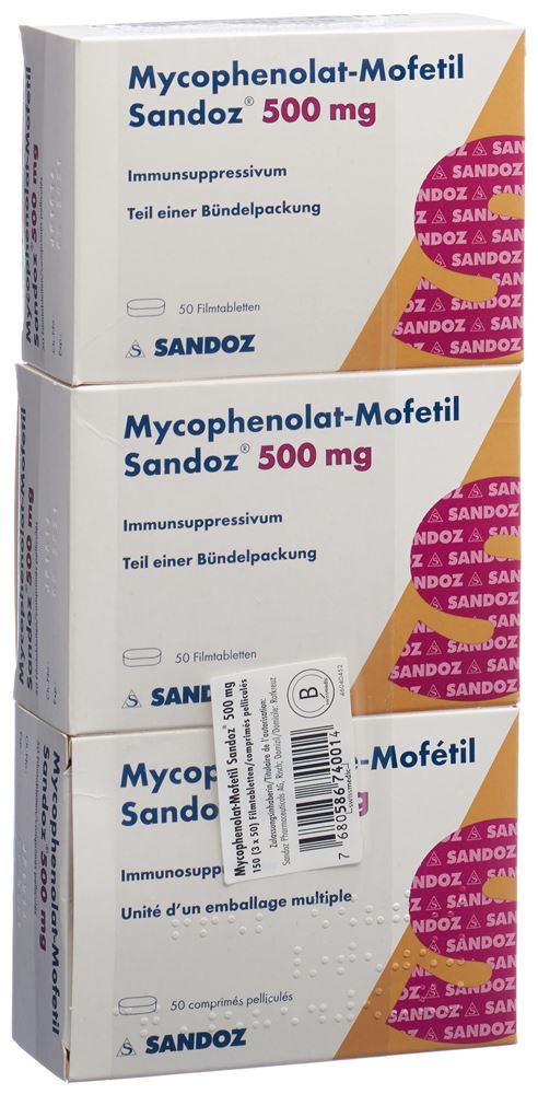 MYCOPHENOLAT MOFETIL Sandoz 500 mg, image principale