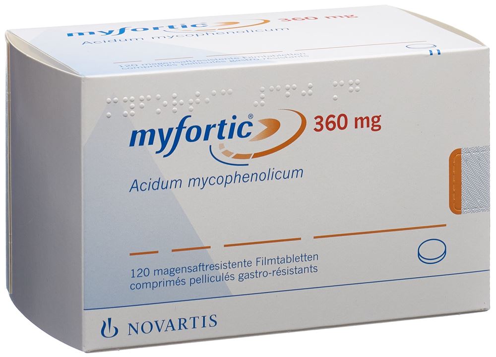 MYFORTIC cpr pell 360 mg blist 120 pce, image principale MYFORTIC cpr pell 360 mg blist 120 pce, image principale