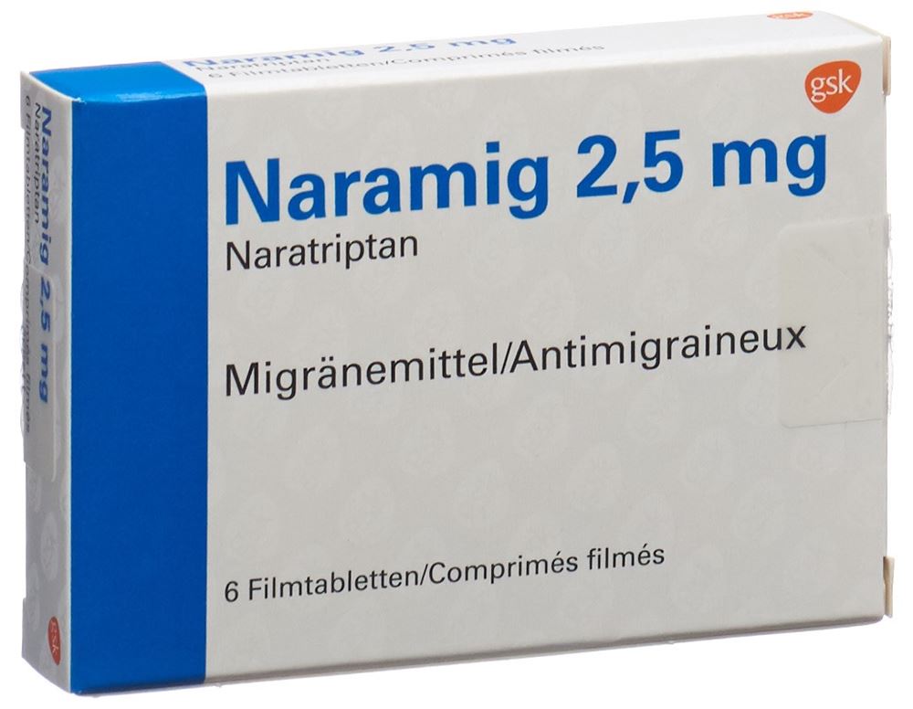 NARAMIG cpr pell 2.5 mg blist 6 pce, image principale