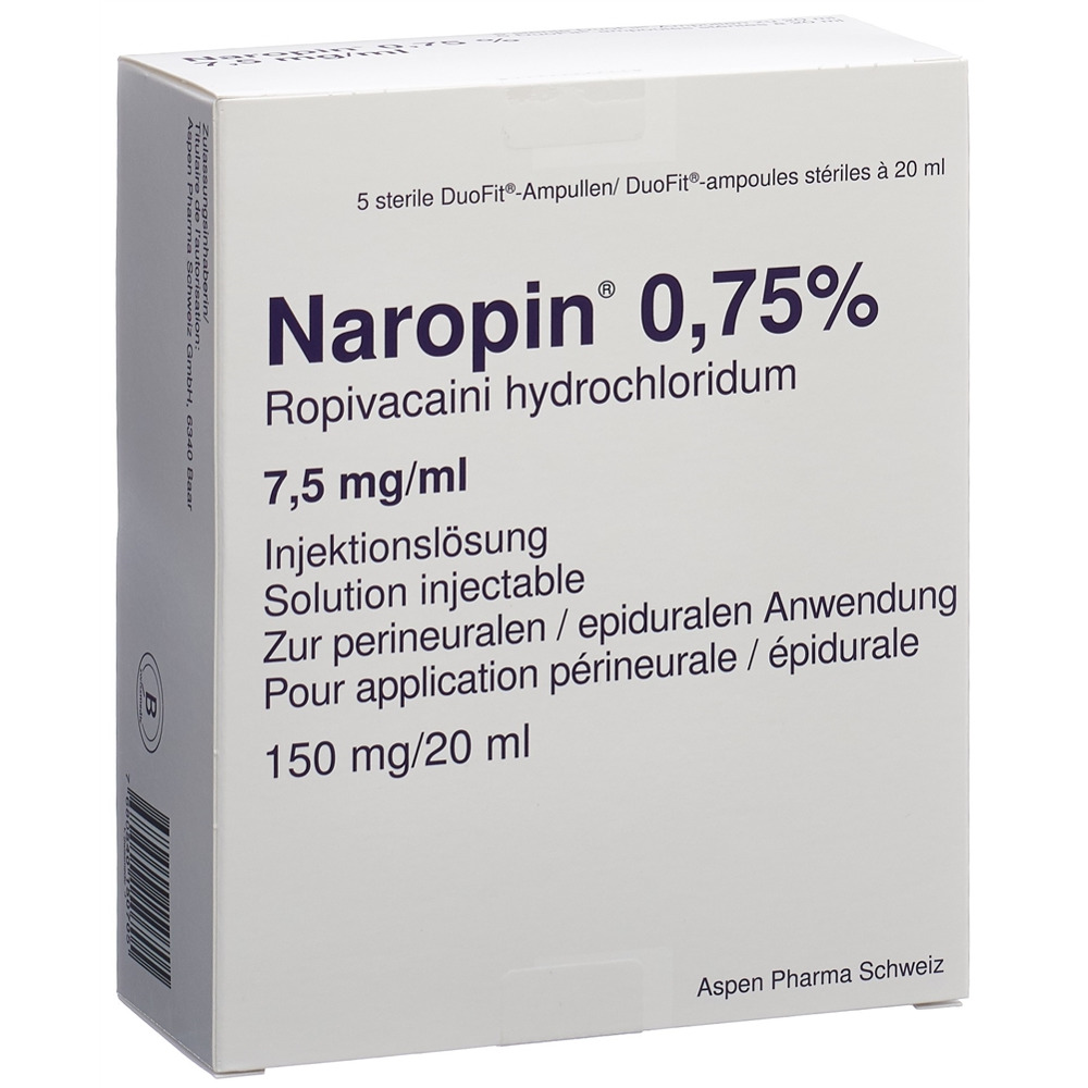 NAROPIN Inj Lös 150 mg/20ml Duofit Ampullen Amp 5 Stk, Hauptbild