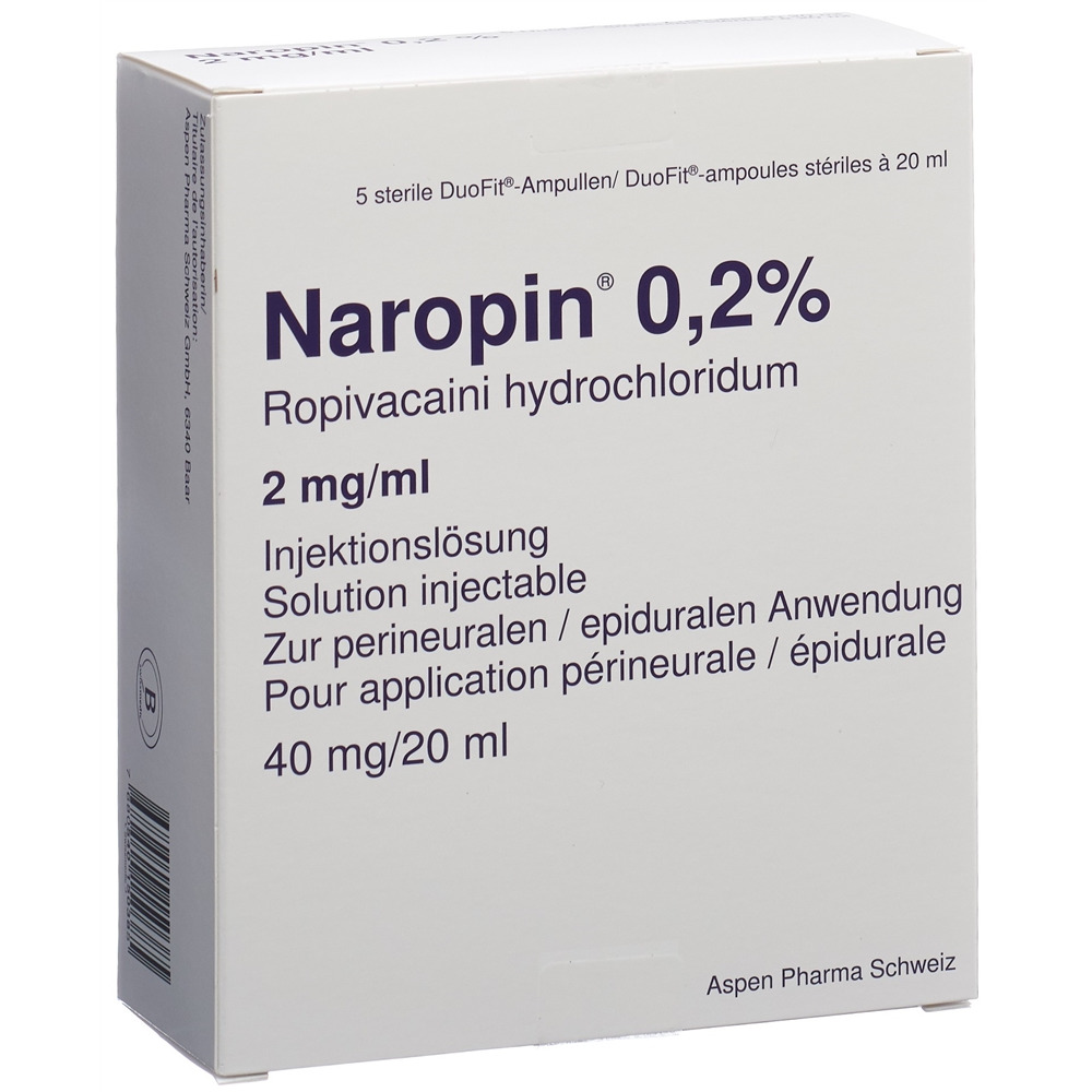 NAROPIN Inj Lös 40 mg/20ml Duofit Ampullen Amp 5 Stk, Hauptbild