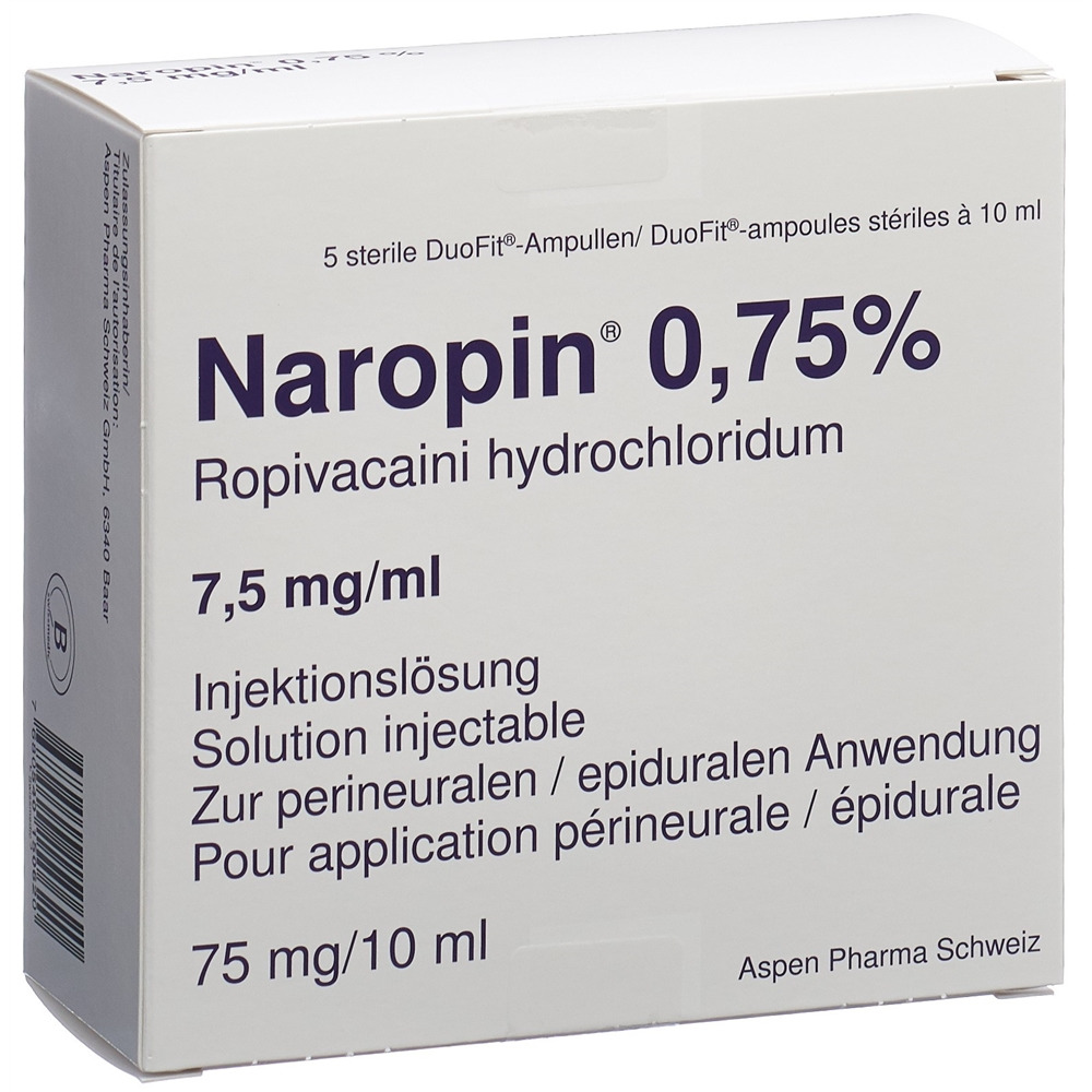 NAROPIN Inj Lös 75 mg/10ml Duofit Ampullen Amp 5 Stk, Hauptbild