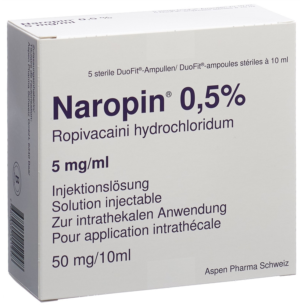 NAROPIN sol inj 50 mg/10ml ampoules duofit amp 5 pce, image principale