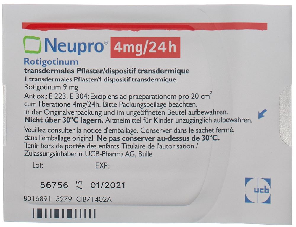 NEUPRO Matrixpfl 4 mg/24h Btl 28 Stk, Bild 2 von 3