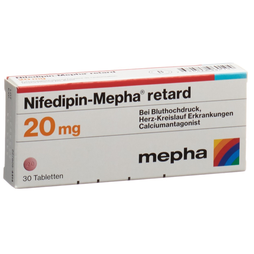 NIFEDIPINE Mepha 20 mg, image principale