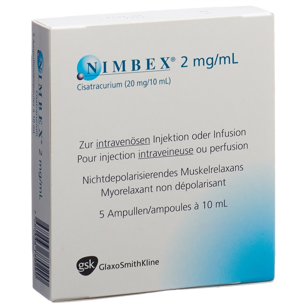 NIMBEX sol inj 20 mg/10ml amp 10 ml, image principale