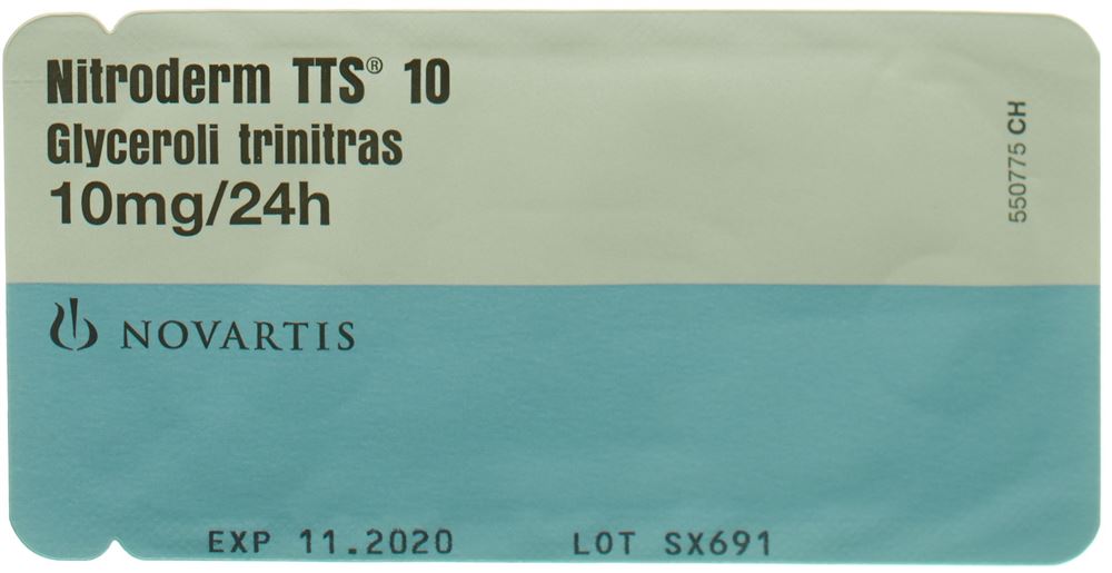 NITRODERM TTS 10 mg/24h Btl 10 Stk, Hauptbild