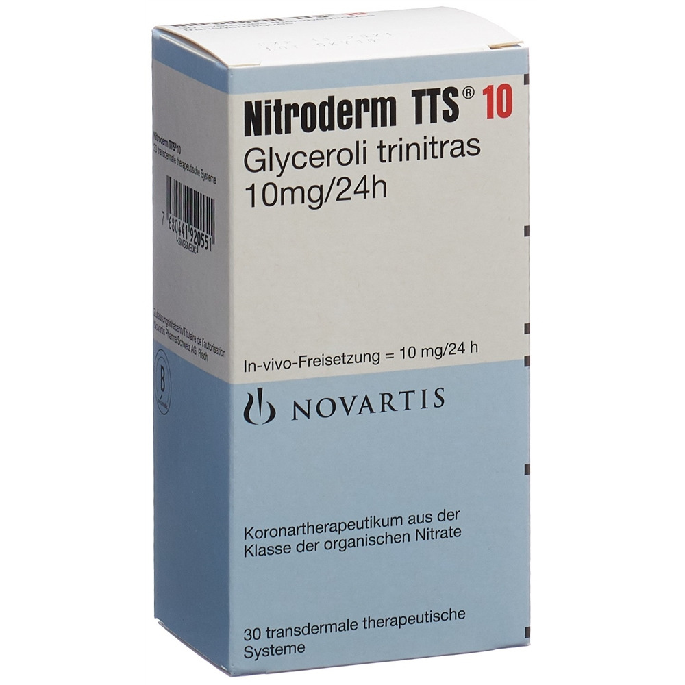 NITRODERM TTS 10 mg/24h Btl 30 Stk, Hauptbild