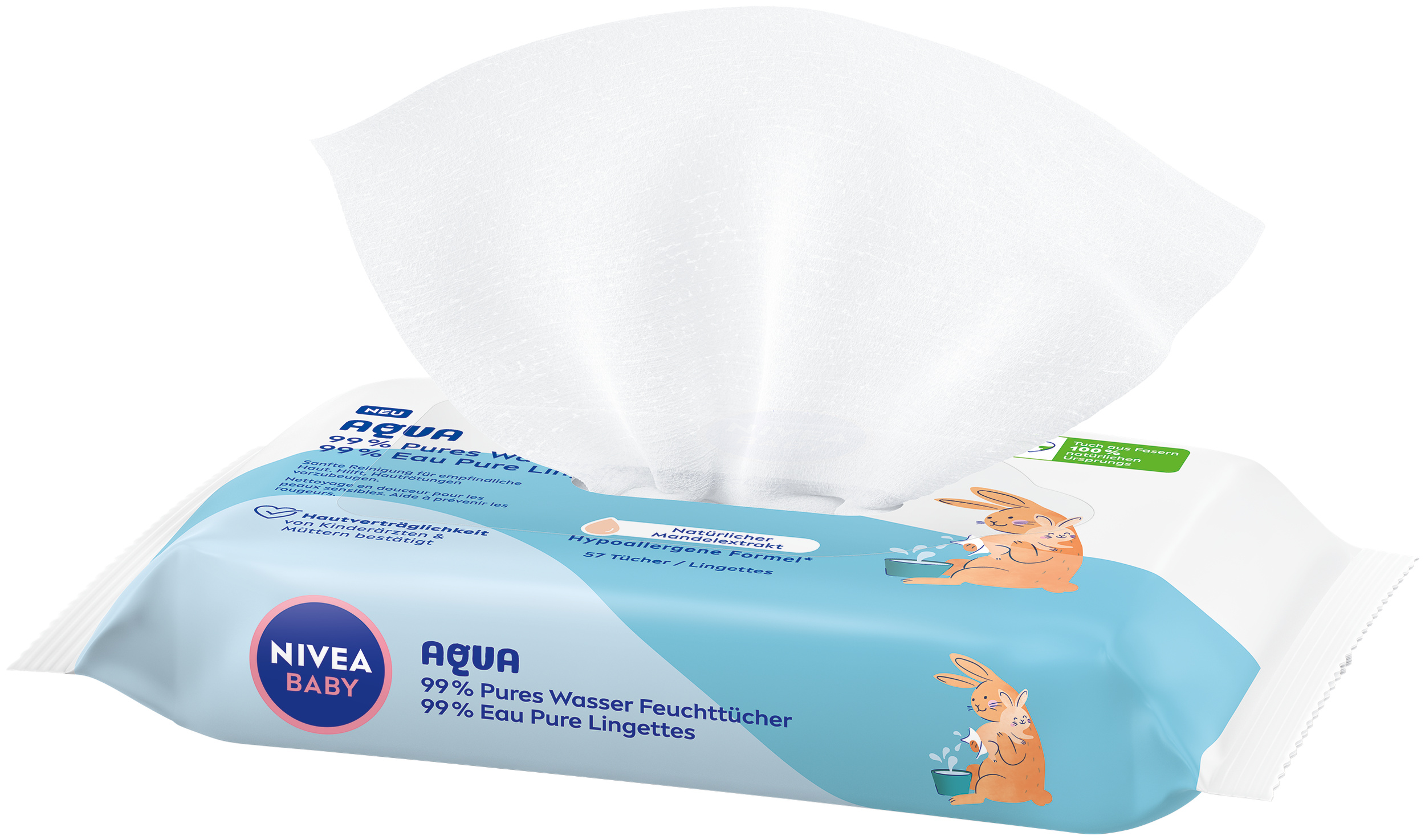 Nivea AQUA Feuchttücher, Bild 2 von 3