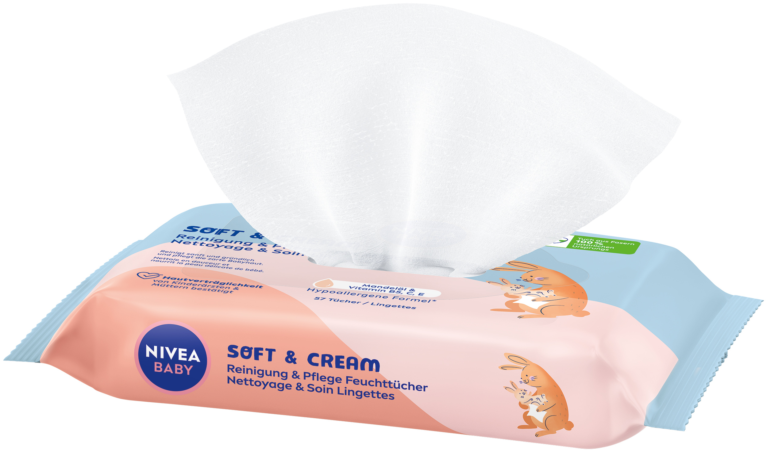 Nivea Soft&Cream Lingettes, image 2 sur 3