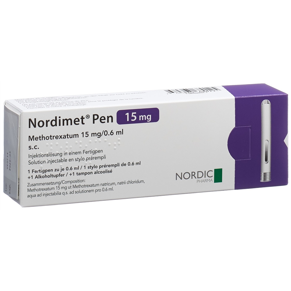 NORDIMET Inj Lös 15 mg/0.6ml Fertigpen 1 Stk, Hauptbild NORDIMET Inj Lös 15 mg/0.6ml Fertigpen 1 Stk, Hauptbild