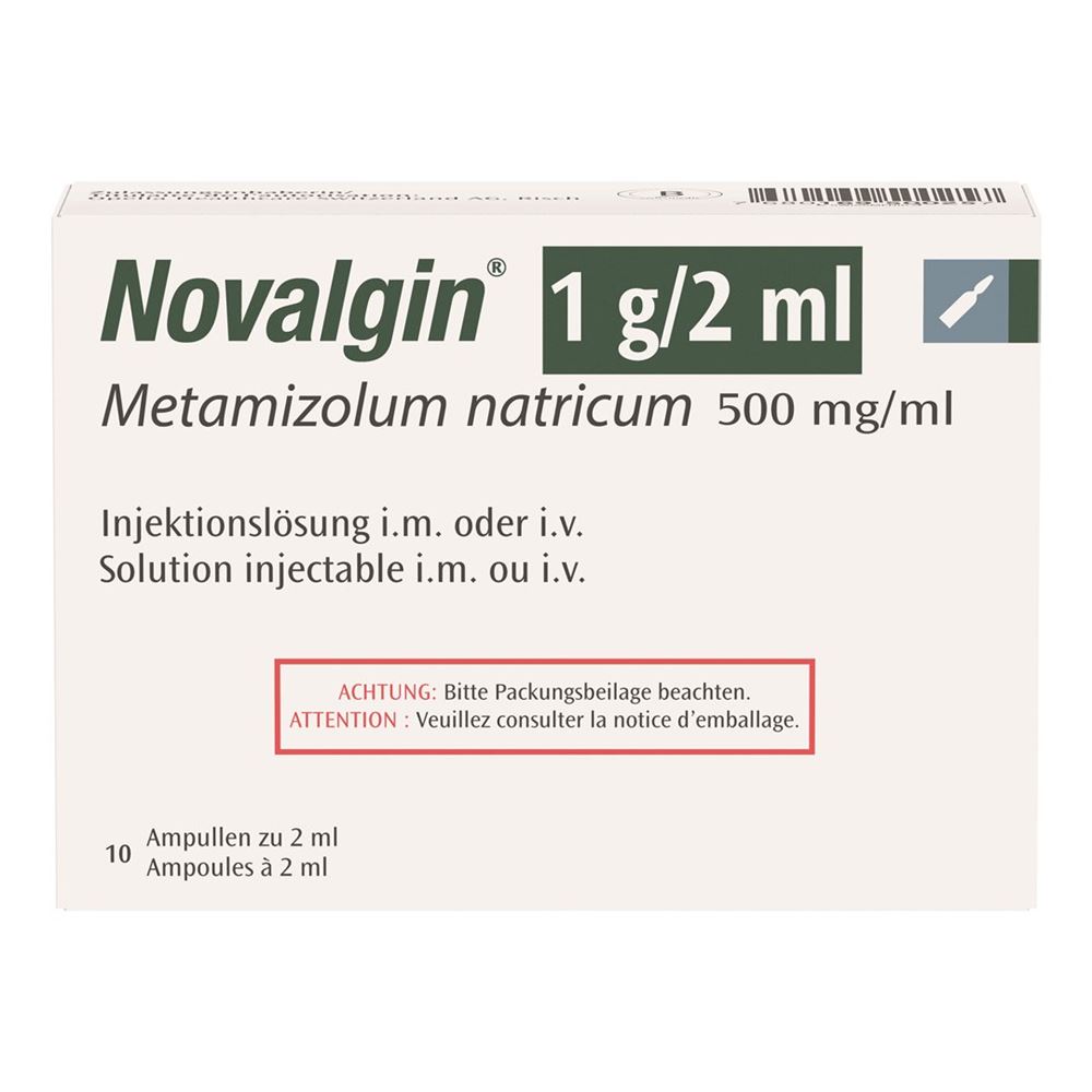NOVALGIN Inj Lös 1 g/2ml i.m./i.v Amp 2 ml, Hauptbild