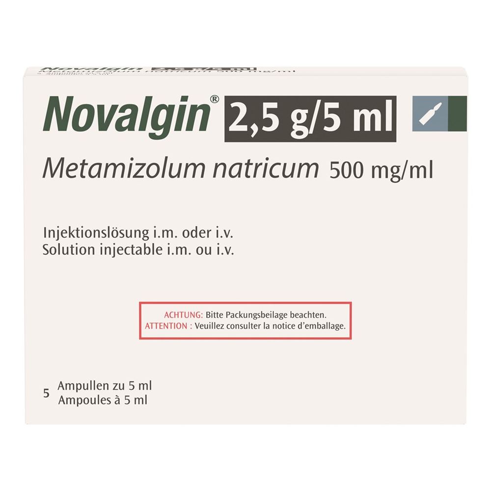 NOVALGIN sol inj 2.5 g/5ml i.m/i.v amp 5 ml, image principale