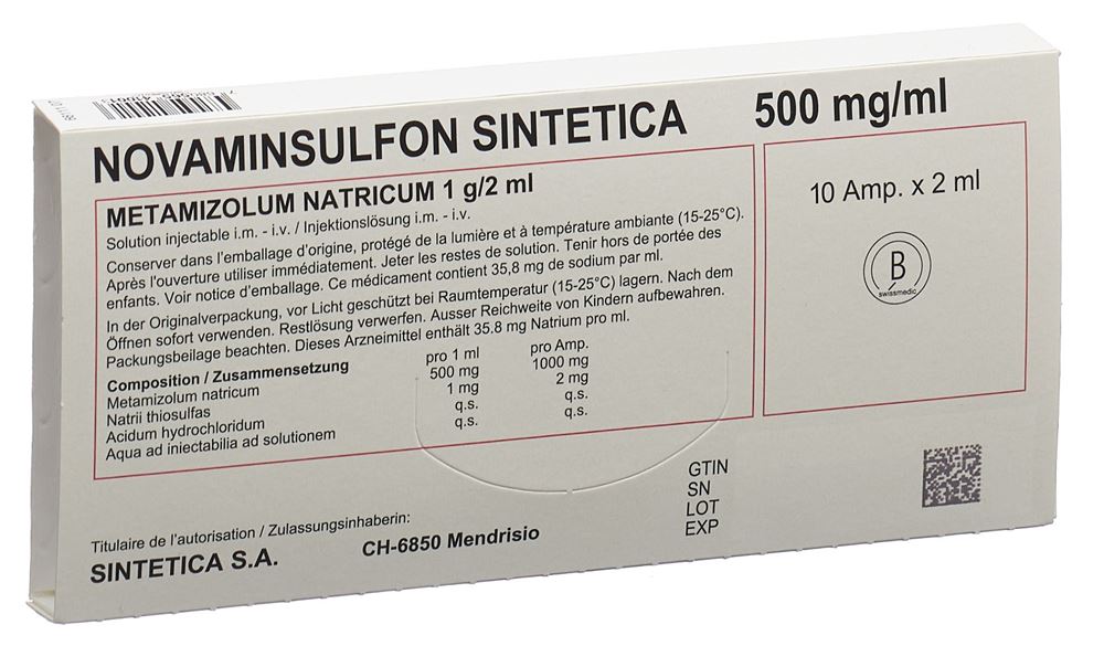 NOVAMINSULFON Sintetica 1 g/2ml, Hauptbild