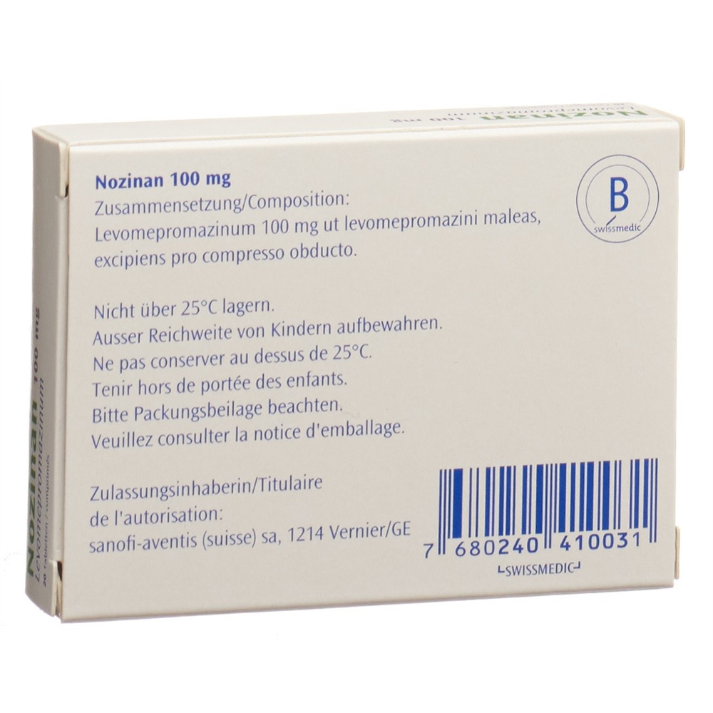 NOZINAN cpr pell 100 mg blist 20 pce, image 2 sur 2