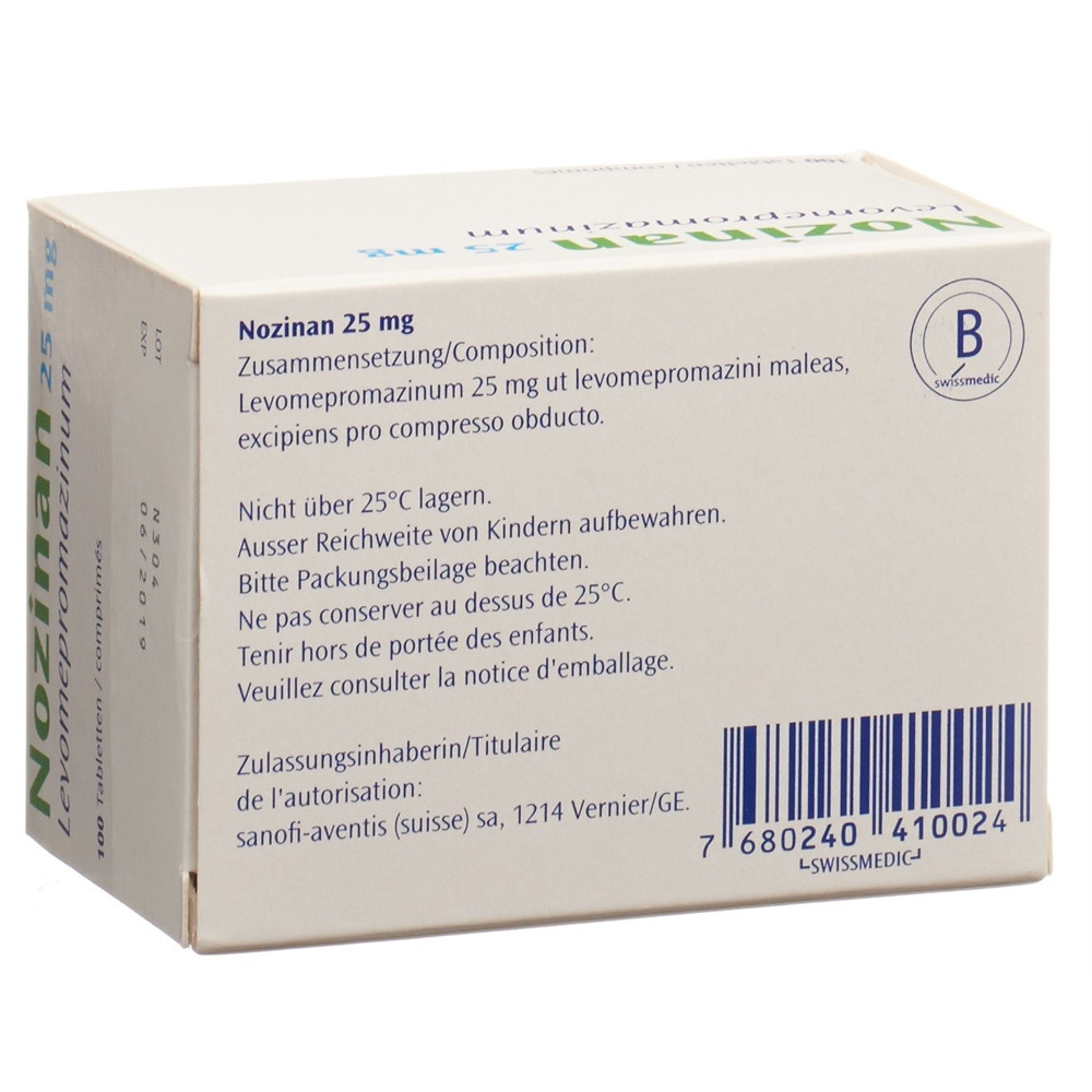 NOZINAN cpr pell 25 mg blist 100 pce, image 2 sur 2