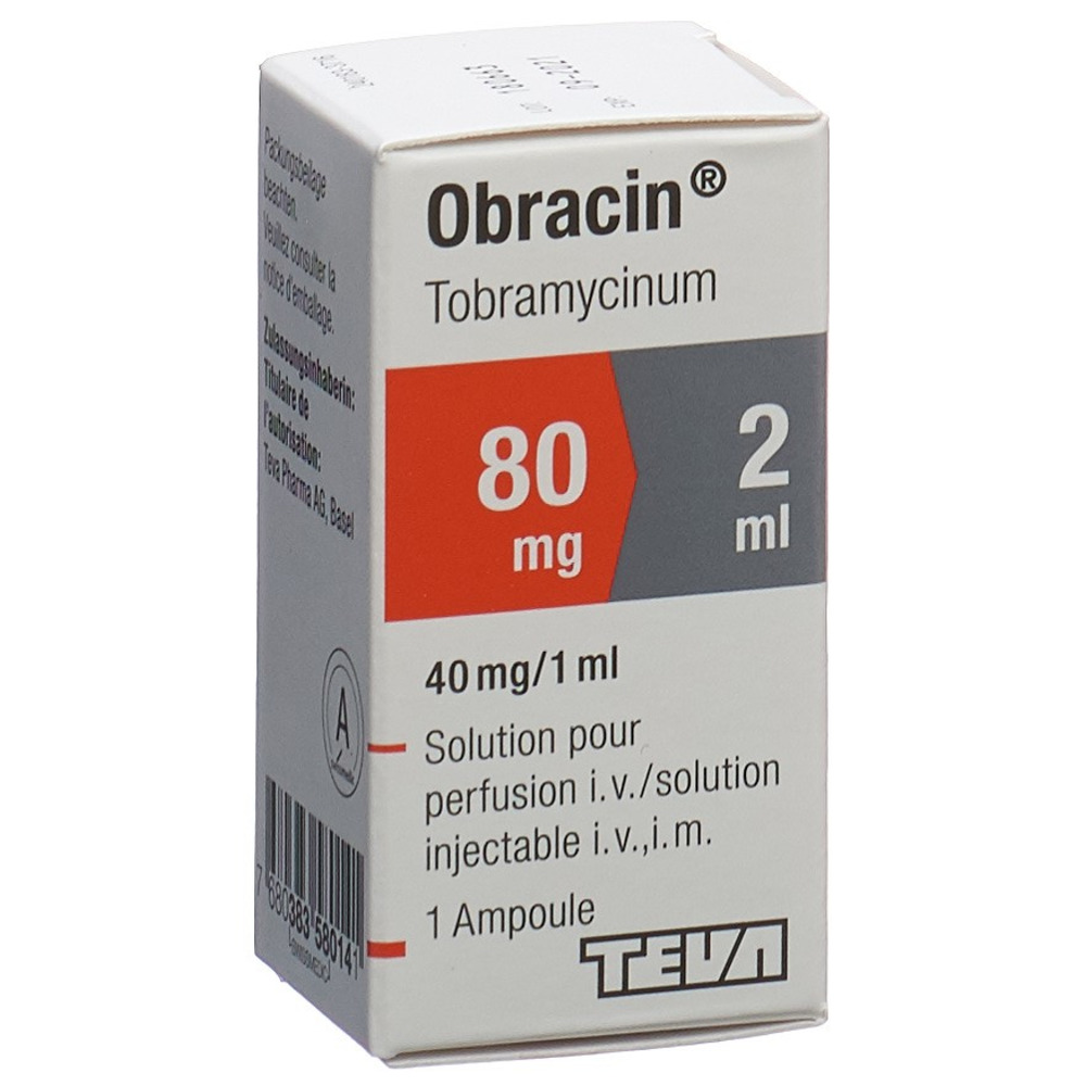 OBRACIN sol inj 80 mg/2ml flac 2 ml, image 2 sur 2