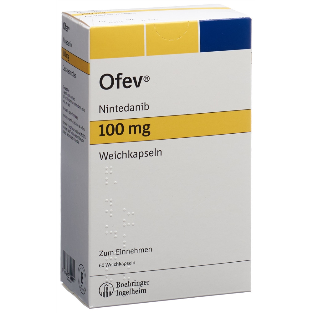 OFEV Weichkaps 100 mg Blist 60 Stk, Hauptbild