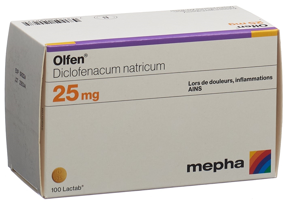 OLFEN Lactab 25 mg blist 100 pce, image 2 sur 2