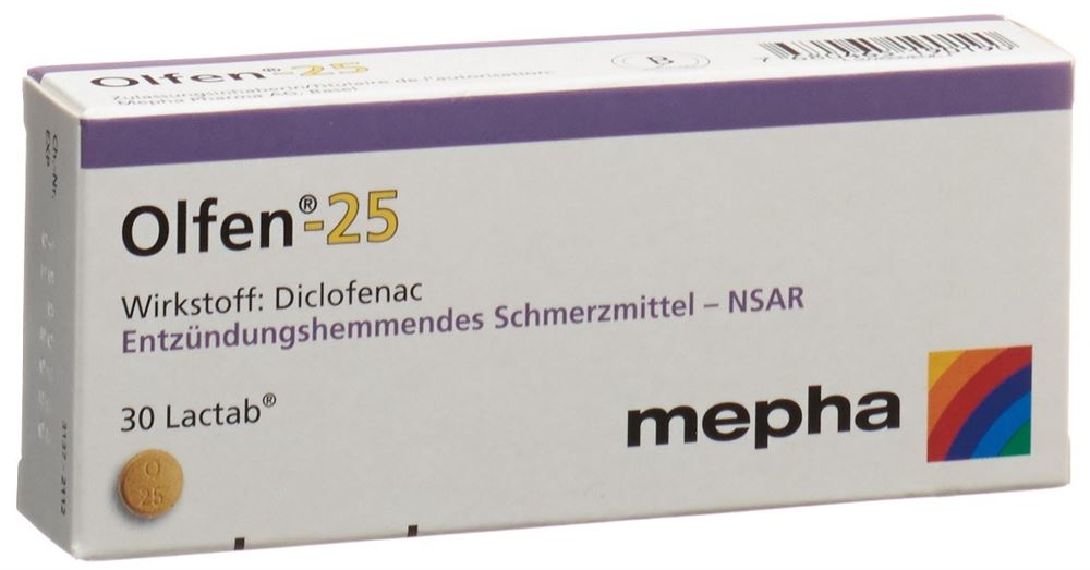 OLFEN Lactab 25 mg blist 30 pce, image principale