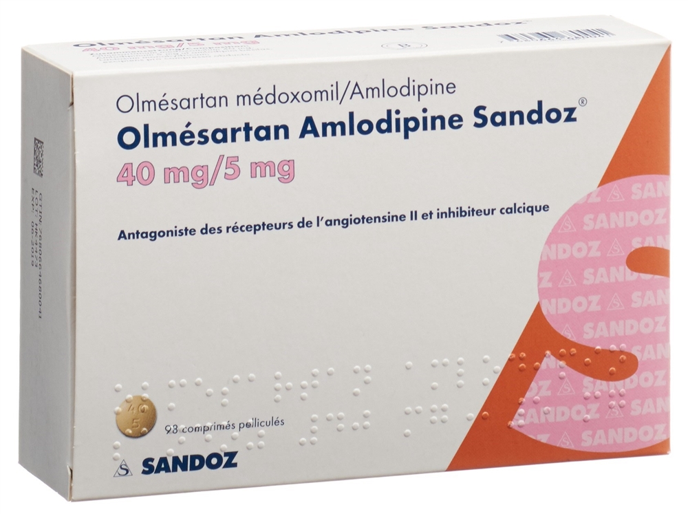 OLMESARTAN AMLODIPINE Sandoz, image 2 sur 2