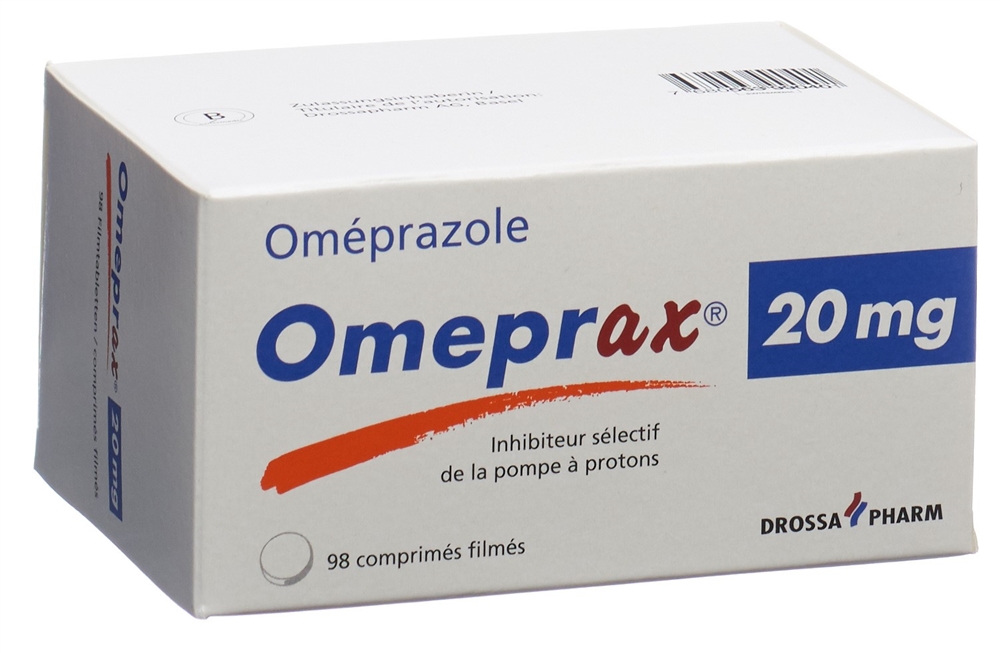 Omeprax cpr pell 20 mg blist 98 pce, image 2 sur 2