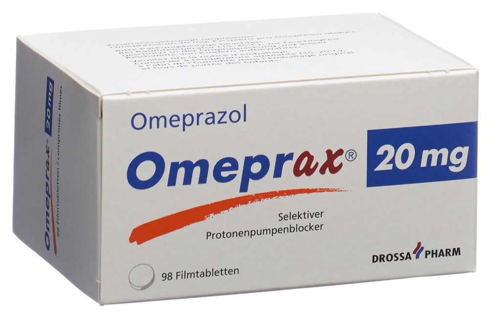 Omeprax cpr pell 20 mg blist 98 pce, image principale