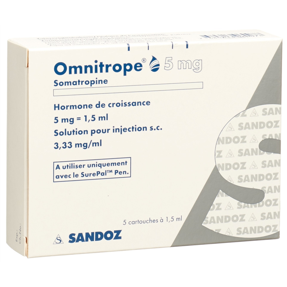 OMNITROPE cartouche pour SurePal 5 mg/1.5ml, image 2 sur 2