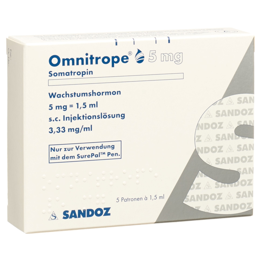 OMNITROPE cartouche pour SurePal 5 mg/1.5ml, image principale