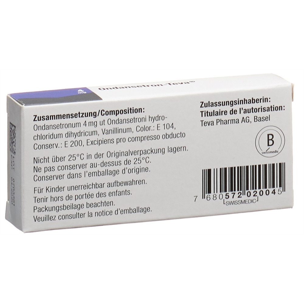 ONDANSETRON Teva 4 mg, image 2 sur 2