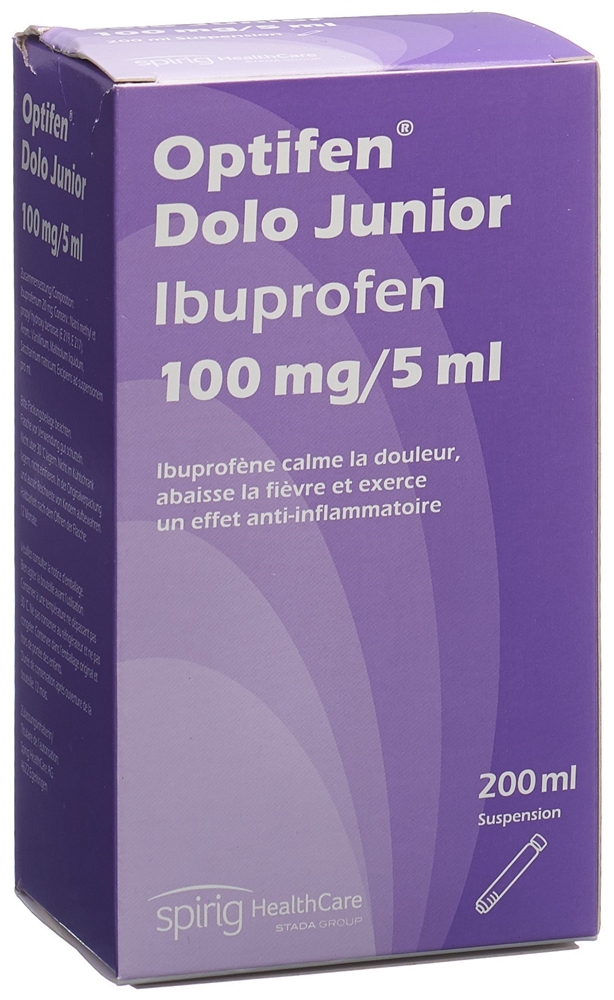 OPTIFEN Dolo Junior 100 mg/5ml, image 2 sur 3