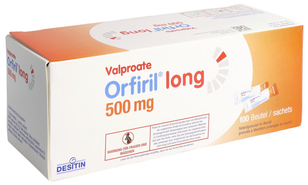 ORFIRIL long Minipacks avec mini-comprimés retard 500 mg, image principale