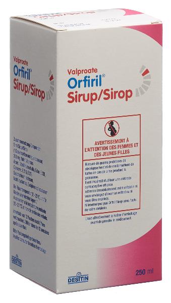 ORFIRIL sirop 300 mg/5ml avec seringue doseuse fl 250 ml, image principale