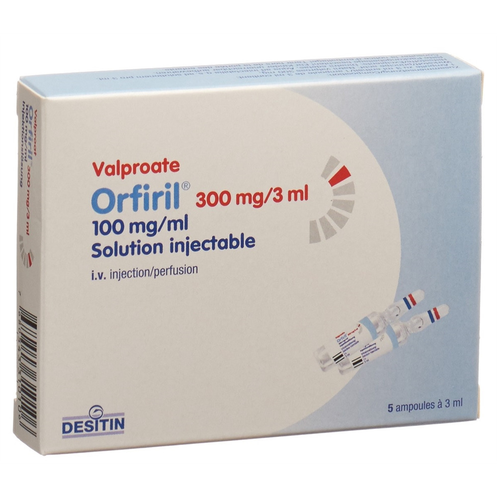 ORFIRIL sol inj 300 mg/3ml amp 5 pce, image 2 sur 2
