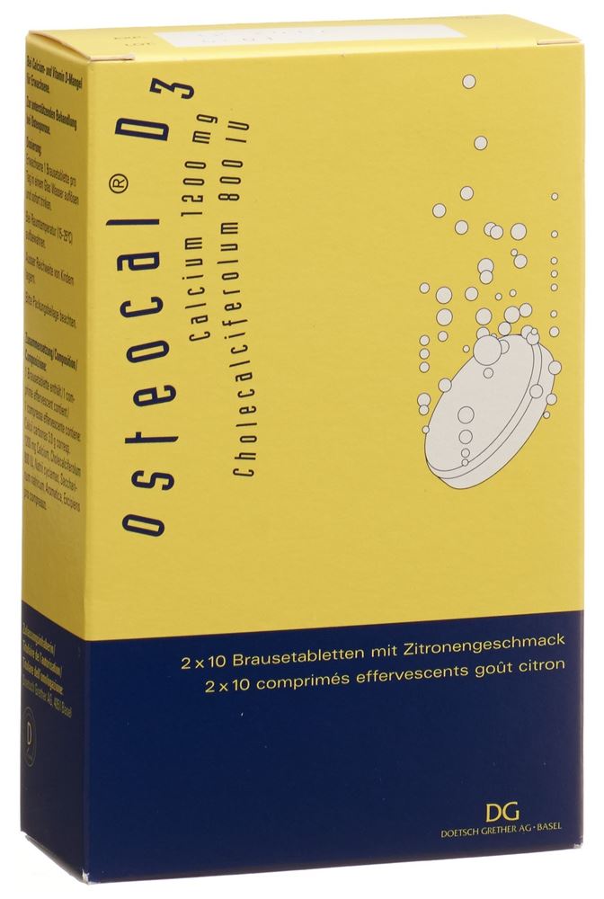 OSTEOCAL D3 Brausetabl 1200/800 Ds 20 Stk