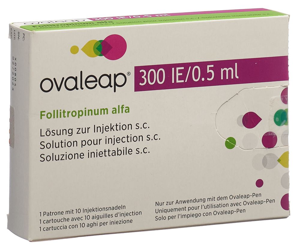 OVALEAP sol inj 300 IE/0.5ml cartouche avec 10 aiguilles d'injection cartouche 1 pce, image principale