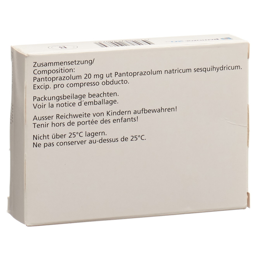 PANTOZOL cpr pell 20 mg blist 60 pce, image 2 sur 2