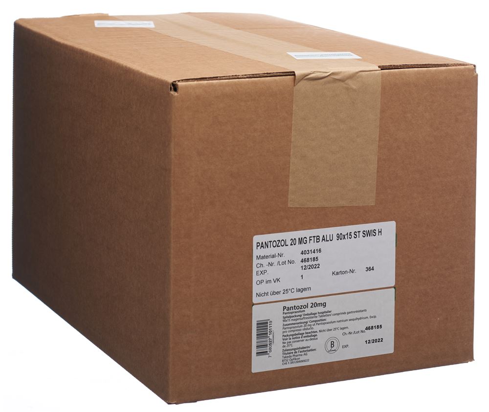 PANTOZOL cpr pell 20 mg blist 15 pce, image principale