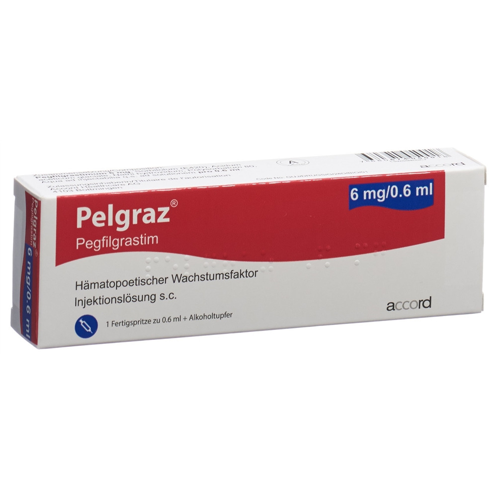 PELGRAZ Inj Lös 6 mg/0.6ml Fertigspritze mit automatischem Nadelschutz Fertspr 0.6 ml, Hauptbild