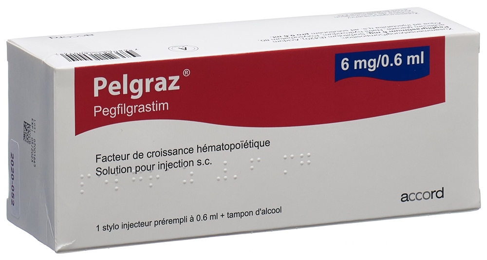 PELGRAZ sol inj 6 mg/0.6ml injecteur prérempli injecteur 0.6 ml, image 2 sur 2