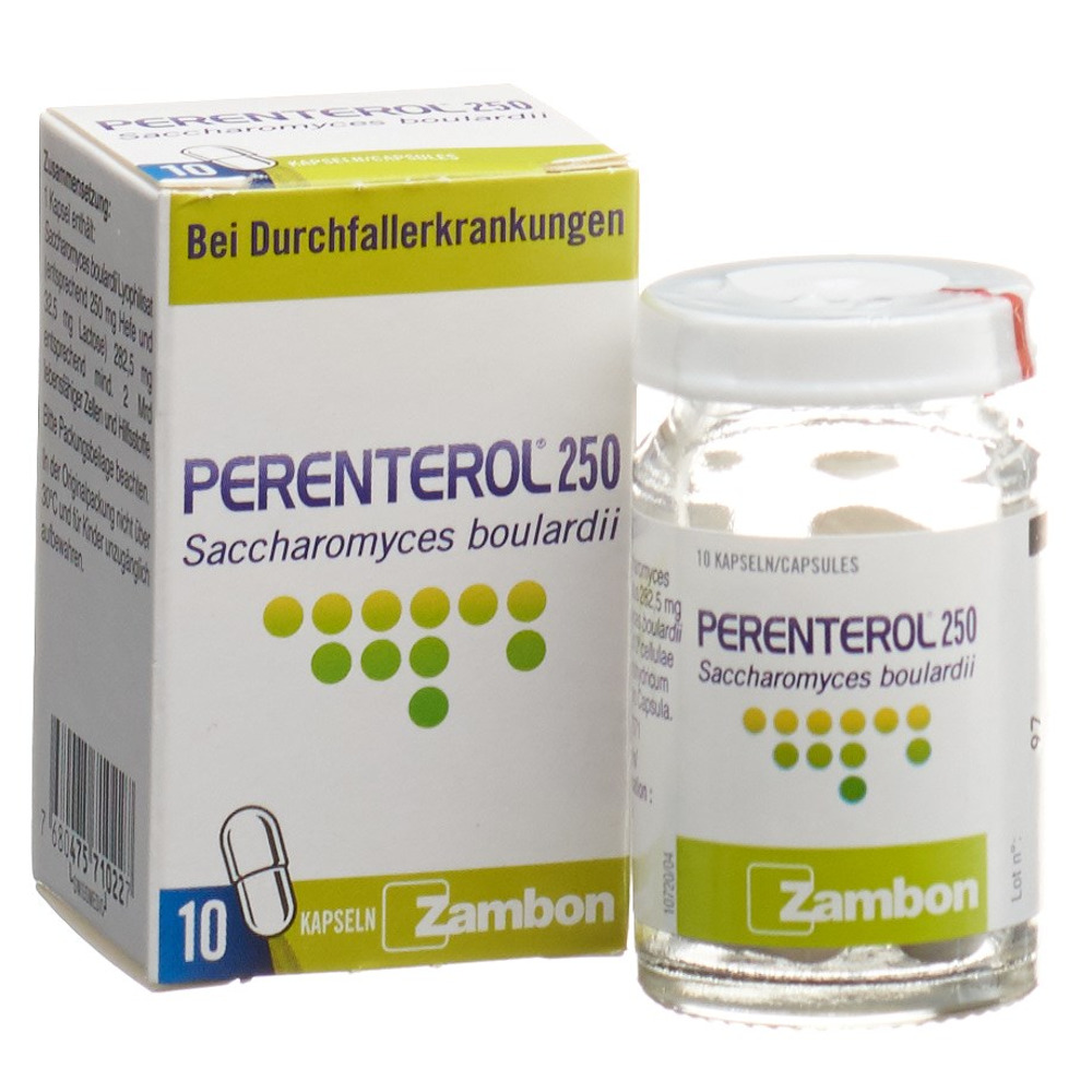 PERENTEROL Kaps 250 mg Glasfl 10 Stk, Hauptbild