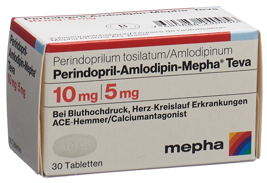 PERINDOPRIL AMLODIPINE Amlodipin-Mepha Teva, Hauptbild PERINDOPRIL AMLODIPINE Amlodipin-Mepha Teva, Hauptbild