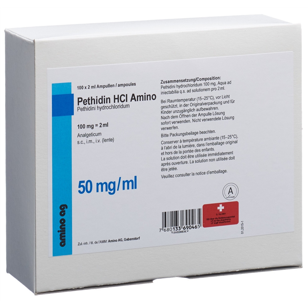 PETHIDINE HCL Amino 100 mg/2ml, Hauptbild